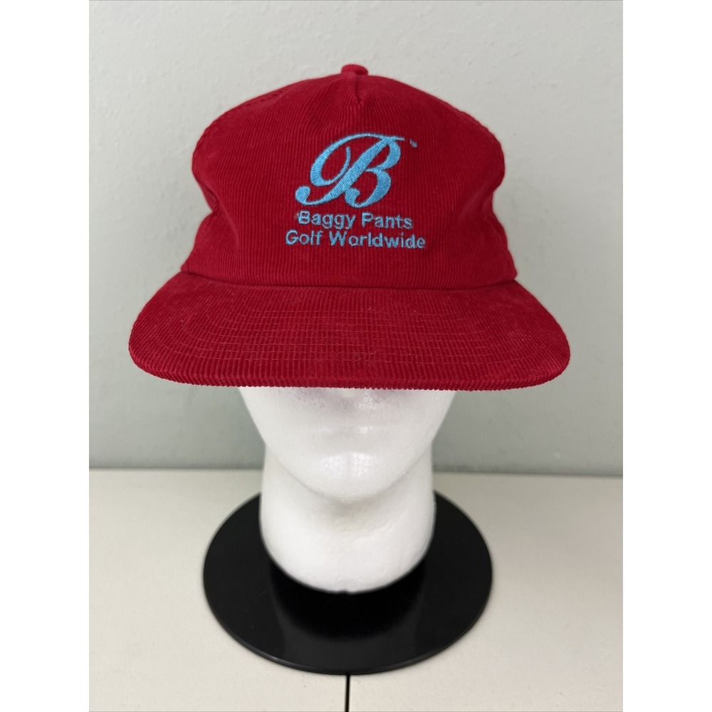 Baggy Pants Golf Worldwide Corduroy Snapback Hat Red Adjustable Cap